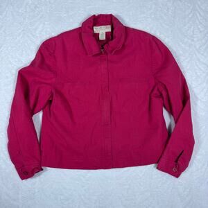 Norton McNaughton Women's 12 Pink Full Zip Jacket Linen Blend Fully Lined